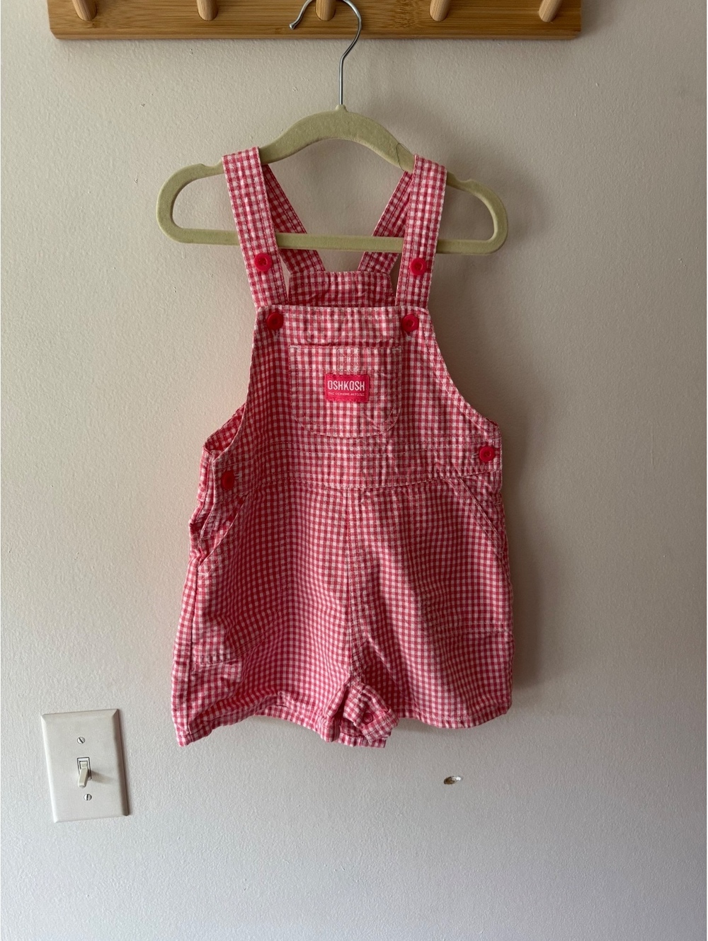 VTG Oshkosh Pink Gingham Shortalls